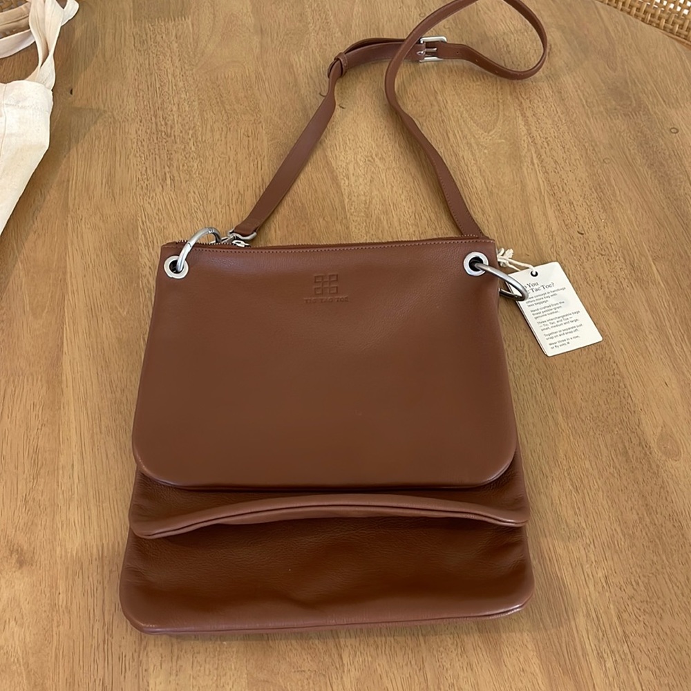 Tic Tac Toe Leather Handbag